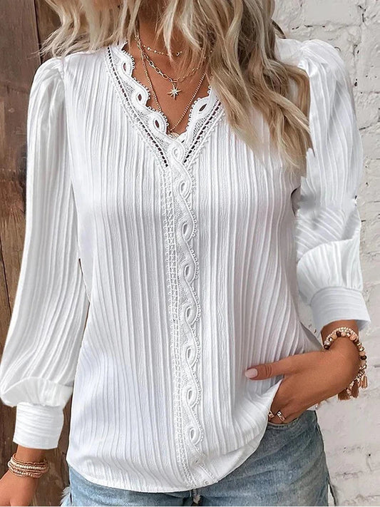 Loose Lace Stitching Shirt