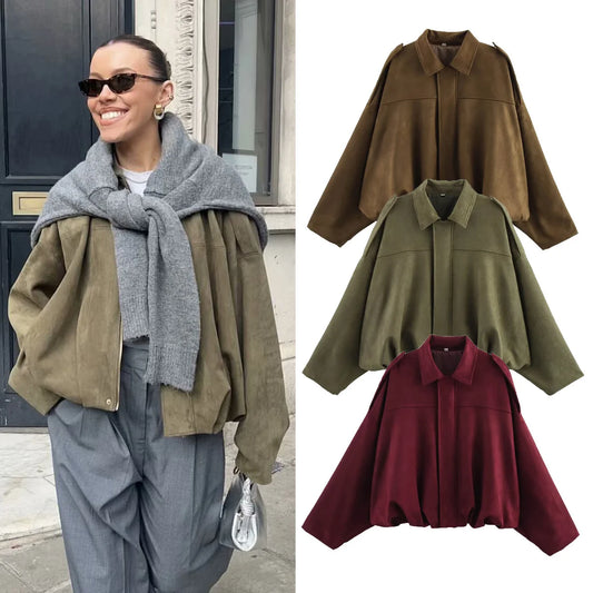 Turn-down Collar Bomber Jacket