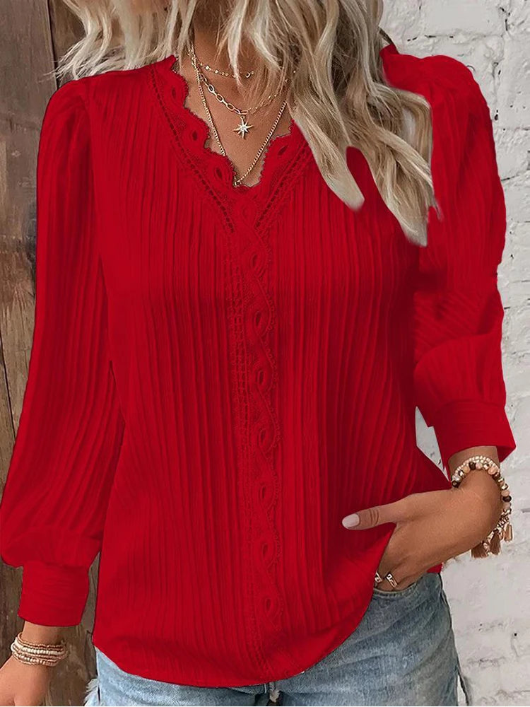 Loose Lace Stitching Shirt