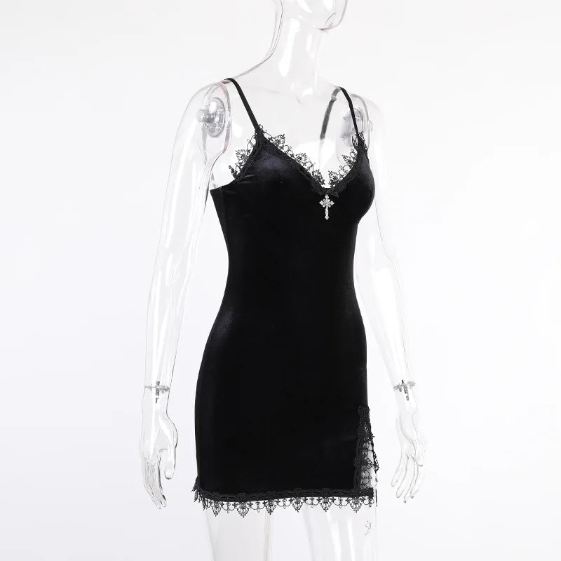 Vintage Sexy Spaghetti Strap Mini Dress