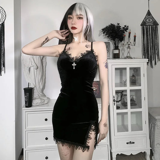 Vintage Sexy Spaghetti Strap Mini Dress