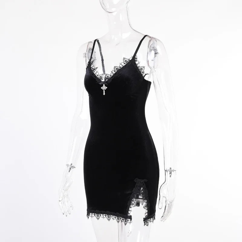 Vintage Sexy Spaghetti Strap Mini Dress