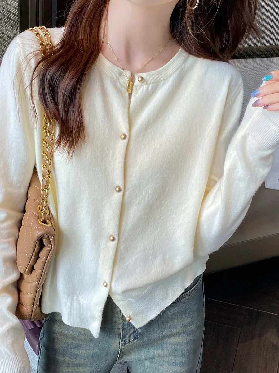 Knitted Single Breasted Long Sleeve Cardigan