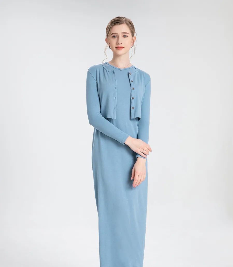 Cardigan Ankle Length maxi dress