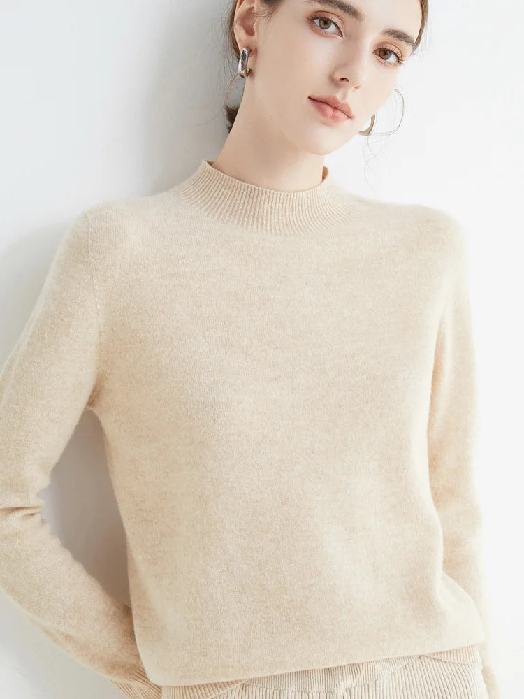 Mock-neck Pullover Sweater