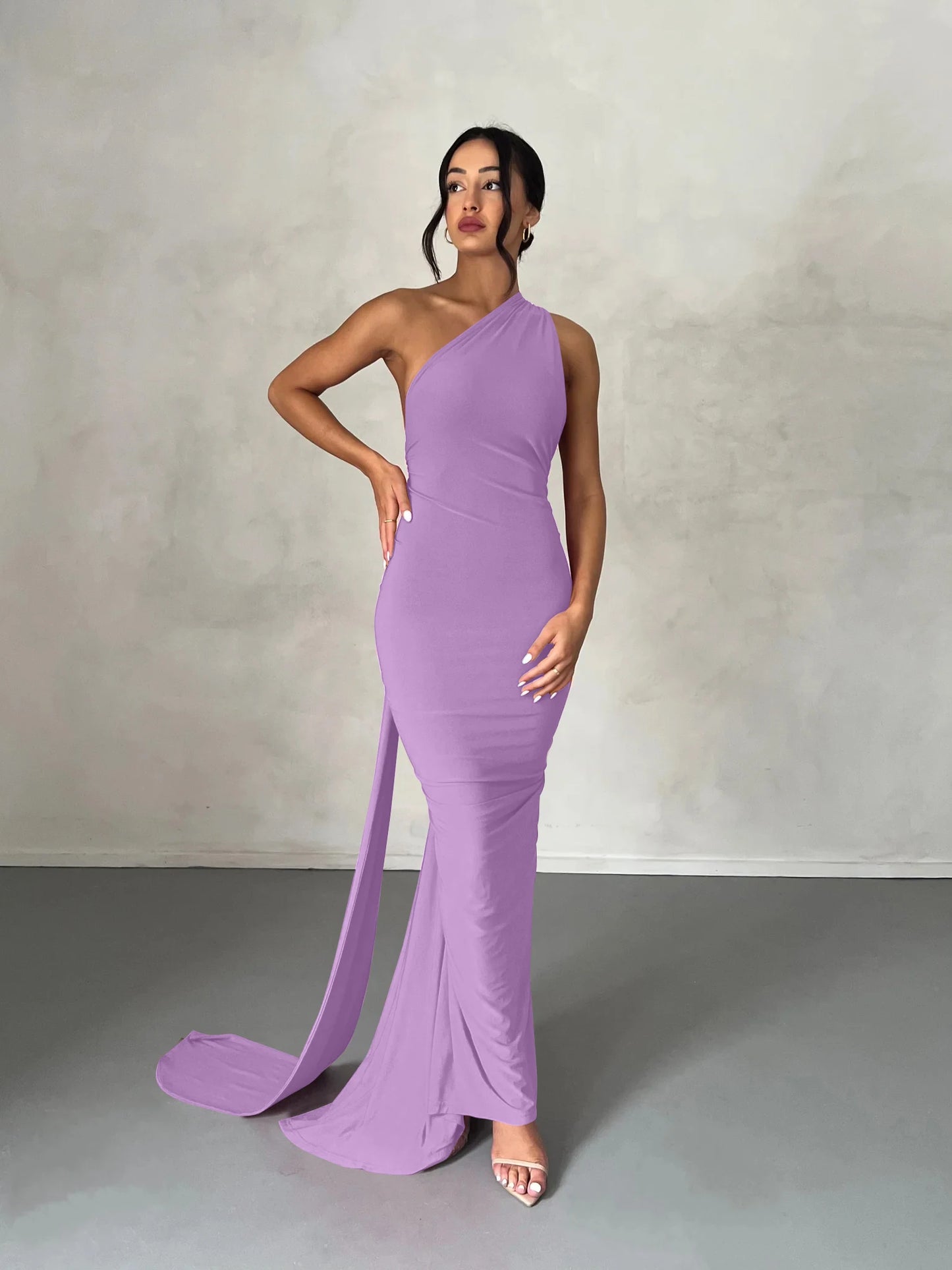 One Shoulder Backless Adjustable Maxi Dress