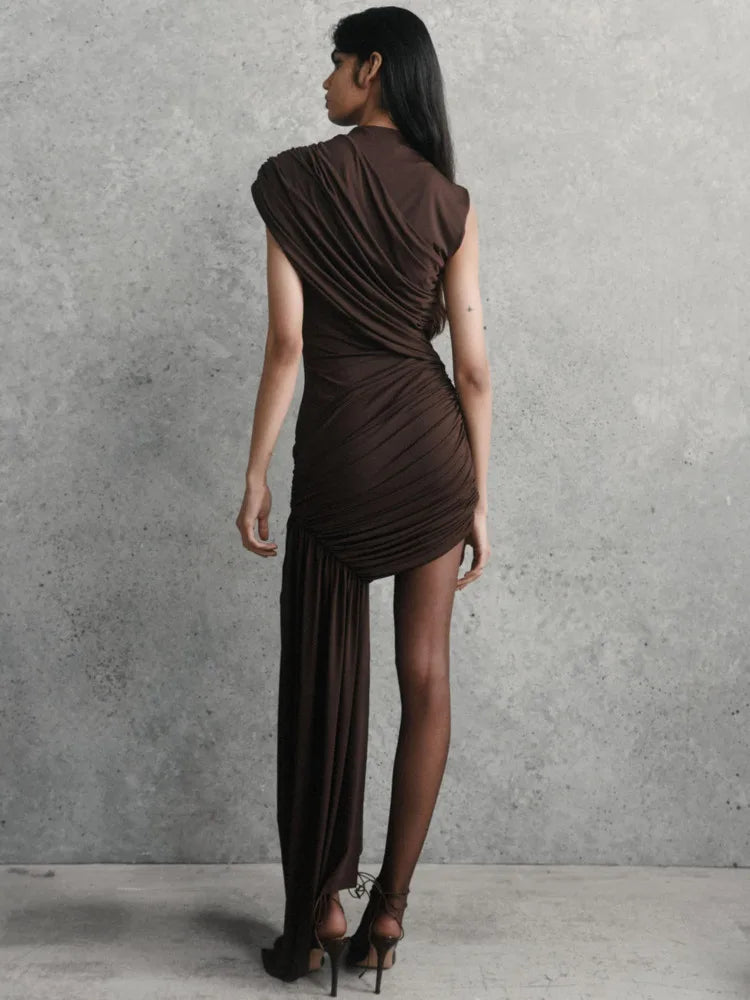 Draped Ruched Sexy Mini Dress