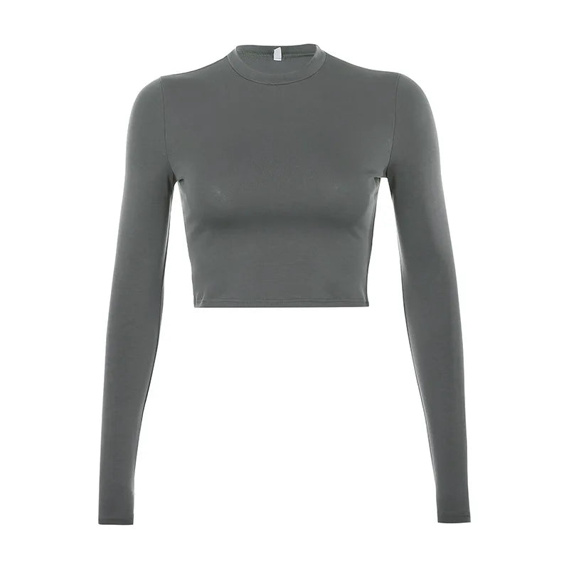 Basic Long Sleeve Crop Top