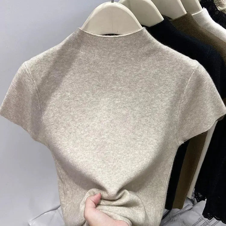 Basic Turtleneck Knitted Pullover Sweater