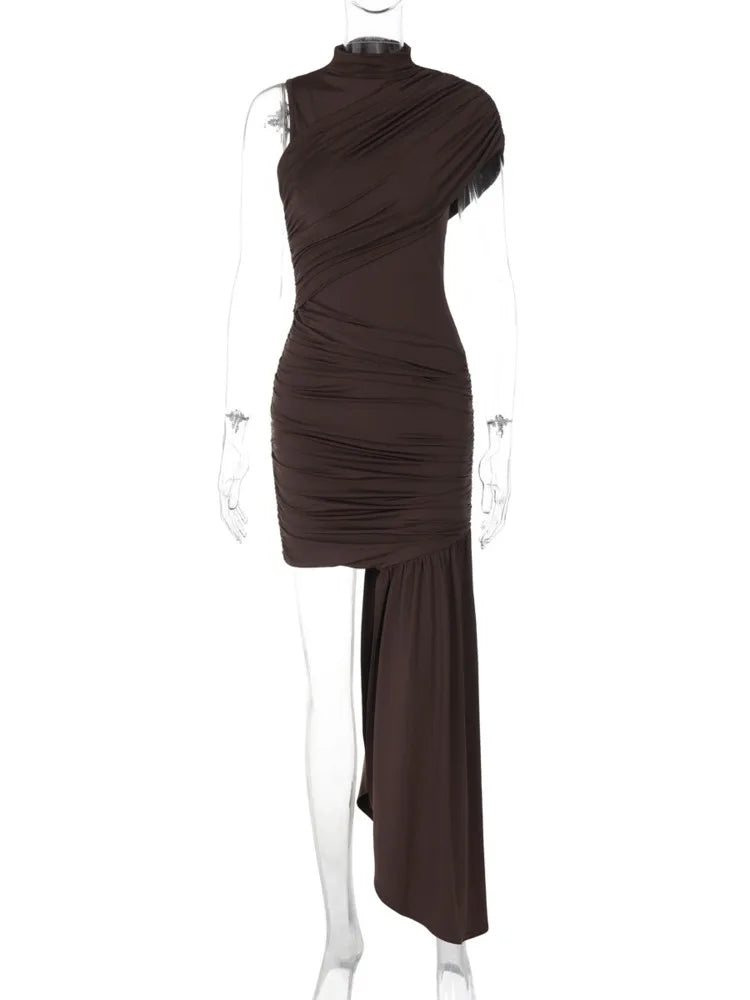 Draped Ruched Sexy Mini Dress