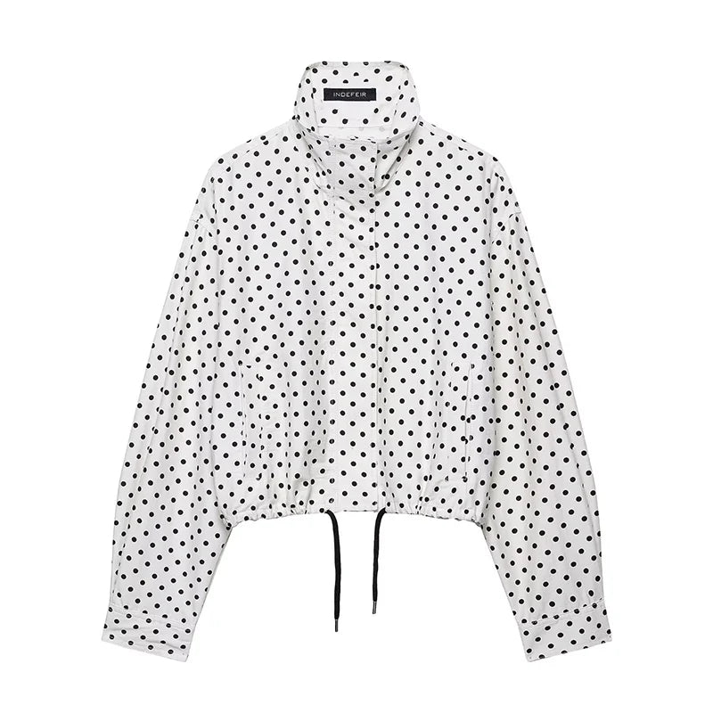 Polka Dot Print Short Coat