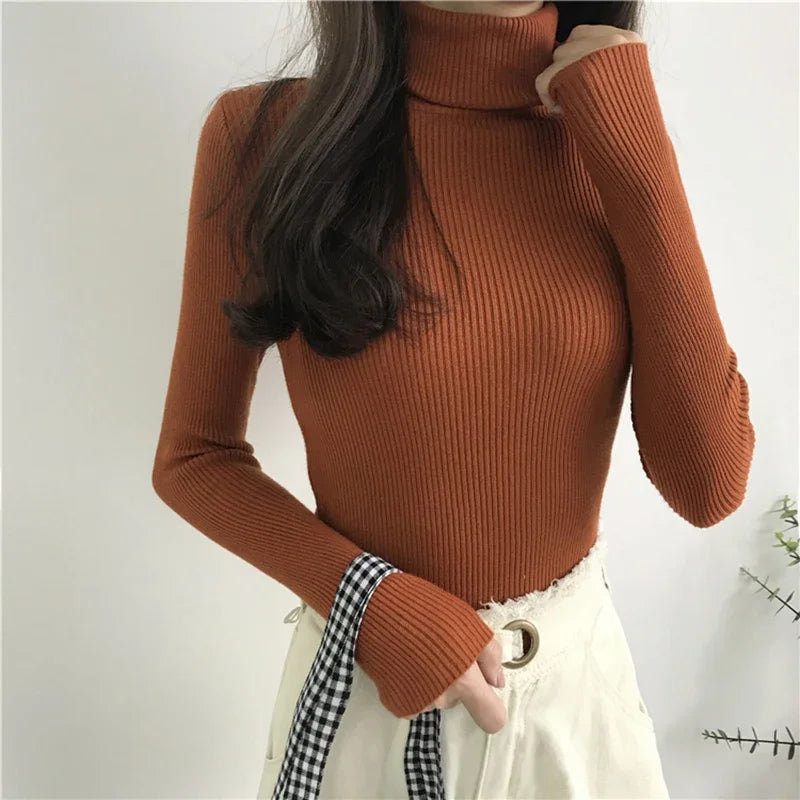 Thick Knitted Ribbed Pullover Sweater