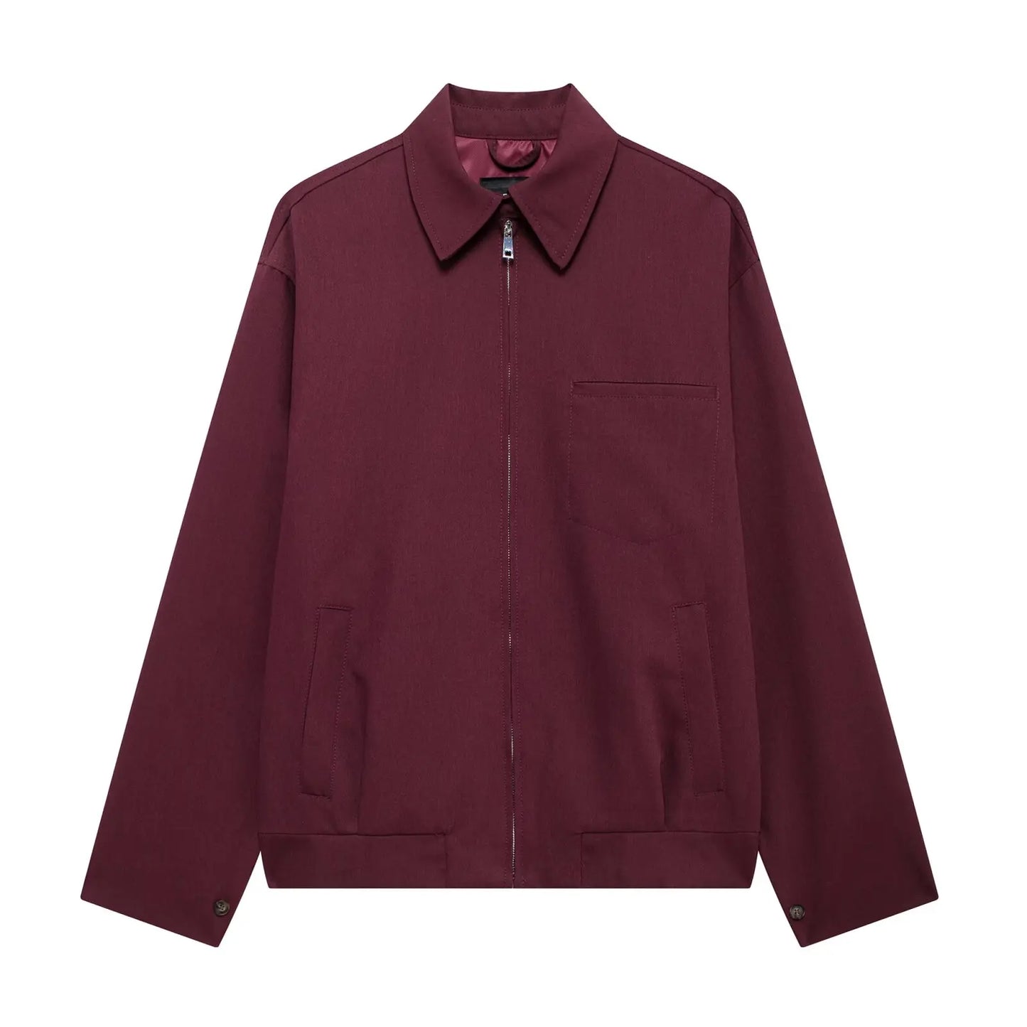 Zipper Long Sleeve Loose Jacket