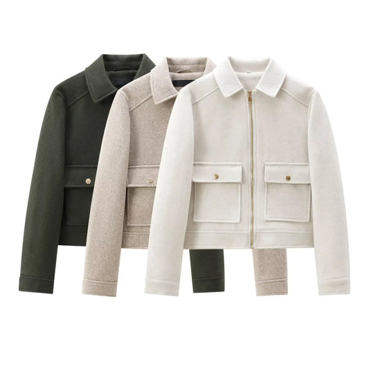 Winter Long Sleeve Pocket Jacket