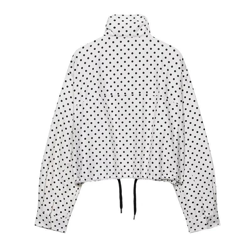 Polka Dot Print Short Coat