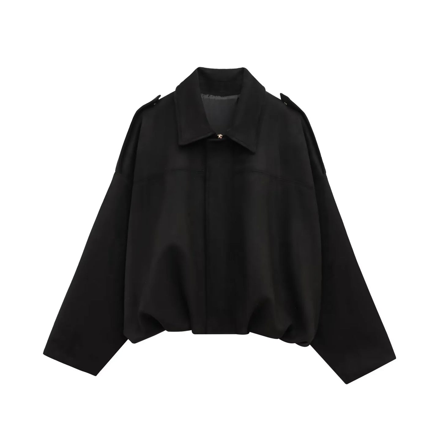 Faux Suede Collared Jacket