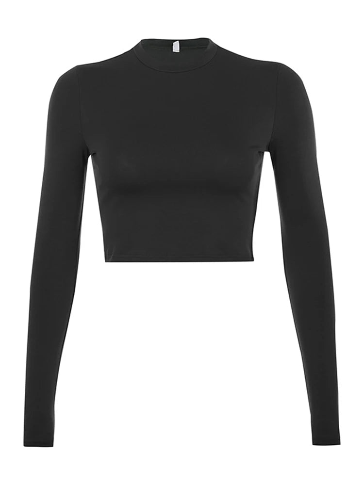 Basic Long Sleeve Crop Top