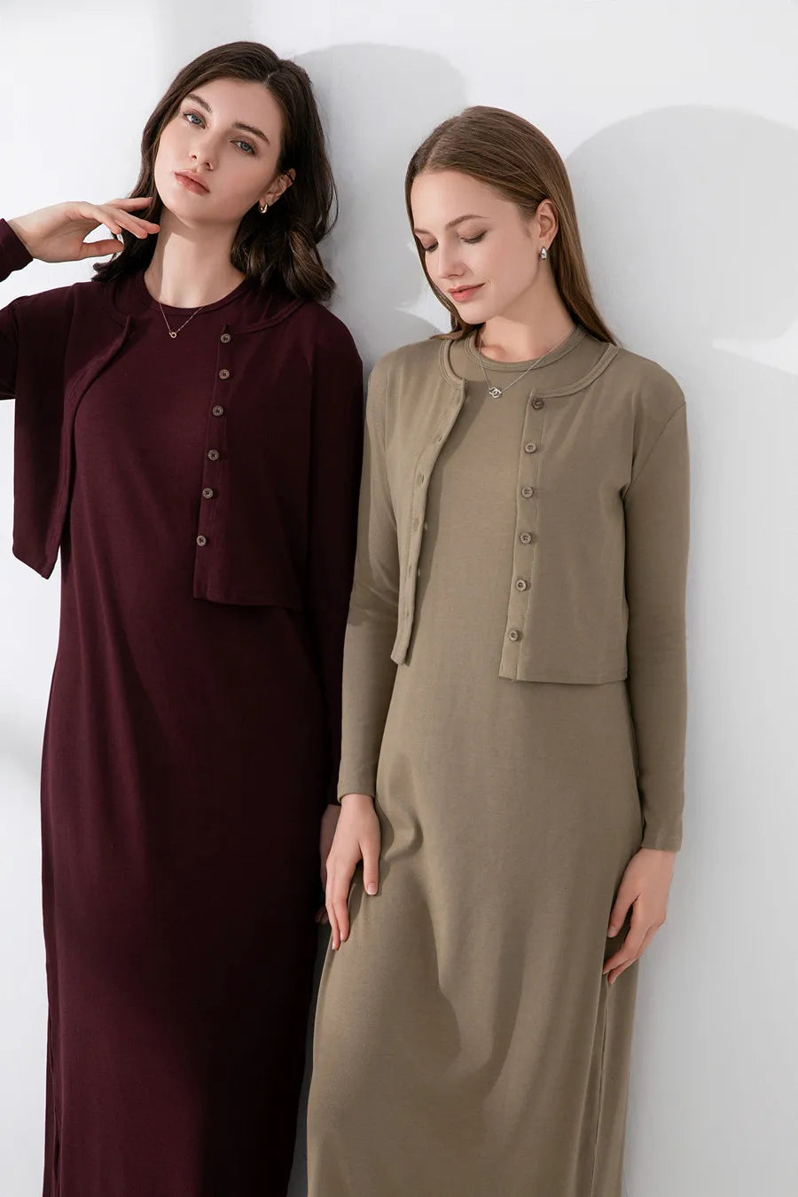 Cardigan Ankle Length maxi dress