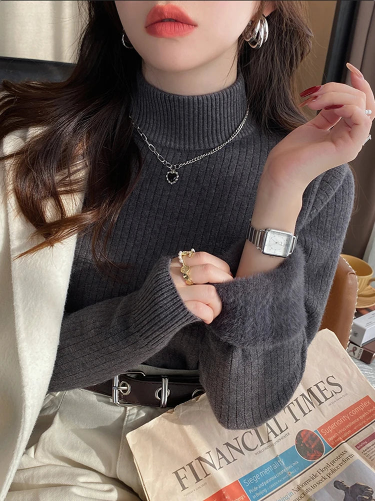 Retro Turtleneck Pullovers Sweater