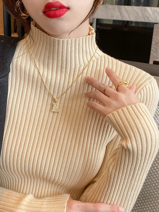 Basic Knitted Turtlneck Sweater