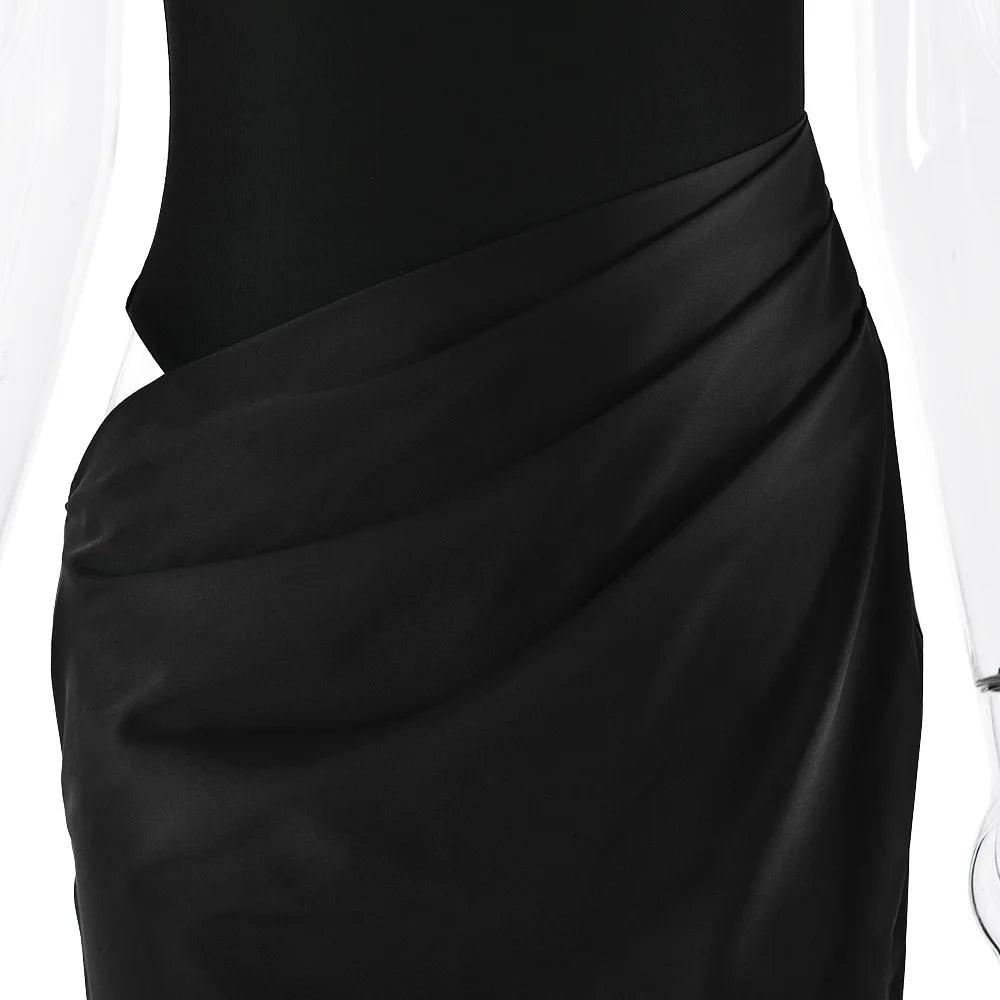 Satin Sexy Hollow Out Maxi Dress
