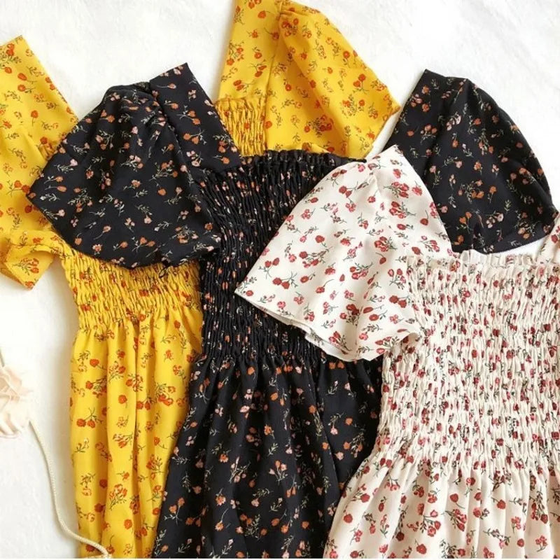 Short Sleeve Chiffon Midi Dress