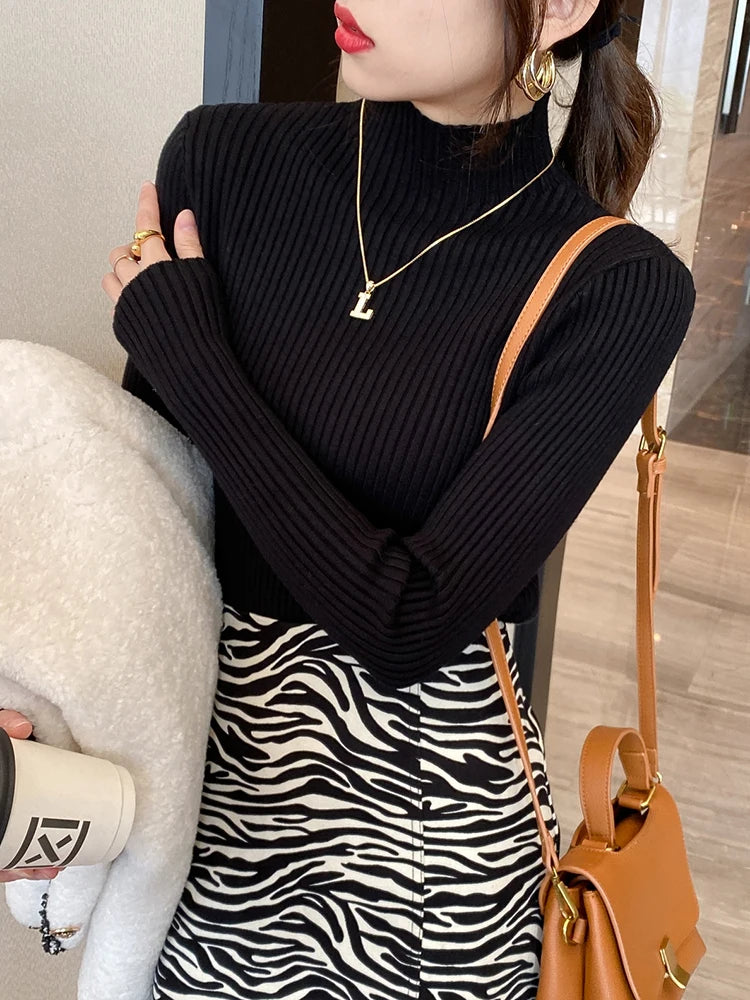 Basic Knitted Turtlneck Sweater