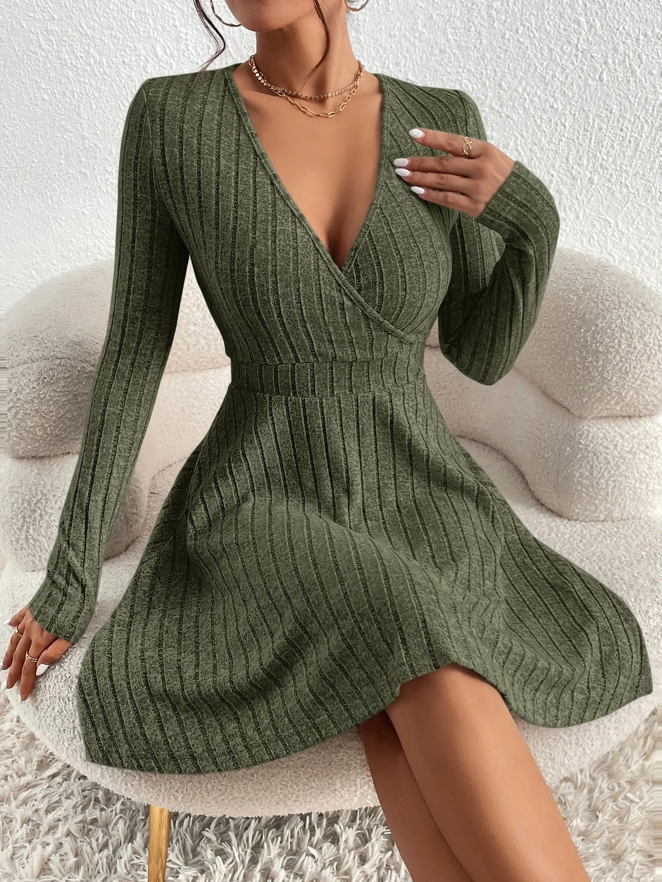 Autumn/Winter Knit Long Sleeve Dress