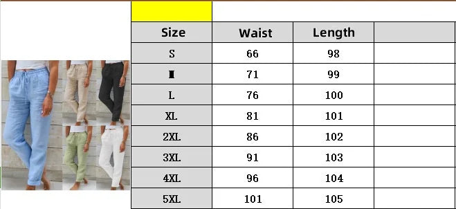 High Waist Cotton Linen Pants