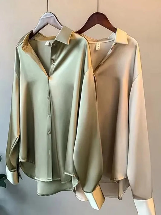 Elegant Satin Loose Shirt