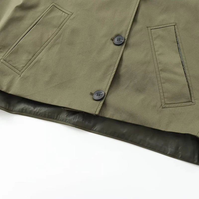 Windbreaker Hood Cropped Jacket