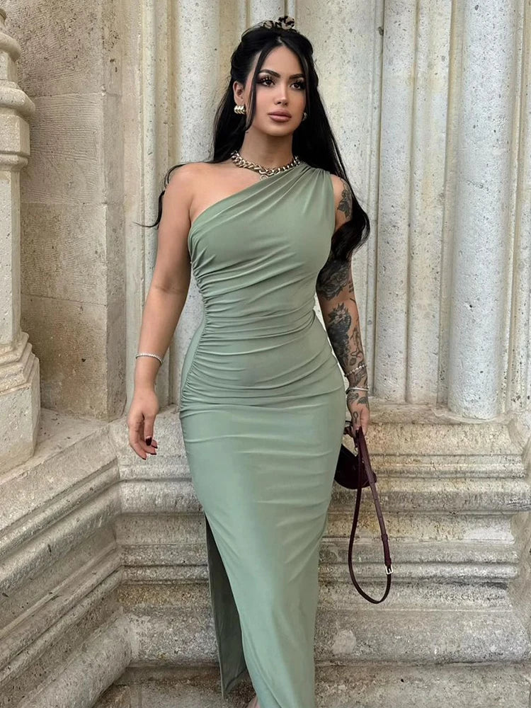 Split Sleeveless Backless Slim Maxi Dress