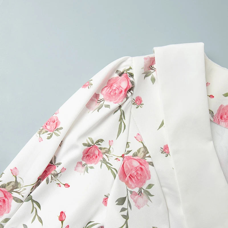 Puff Sleeves Ruffled Dress
