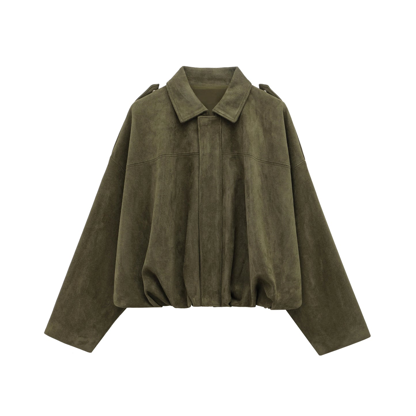 Casual Brown Green Suede Jacket