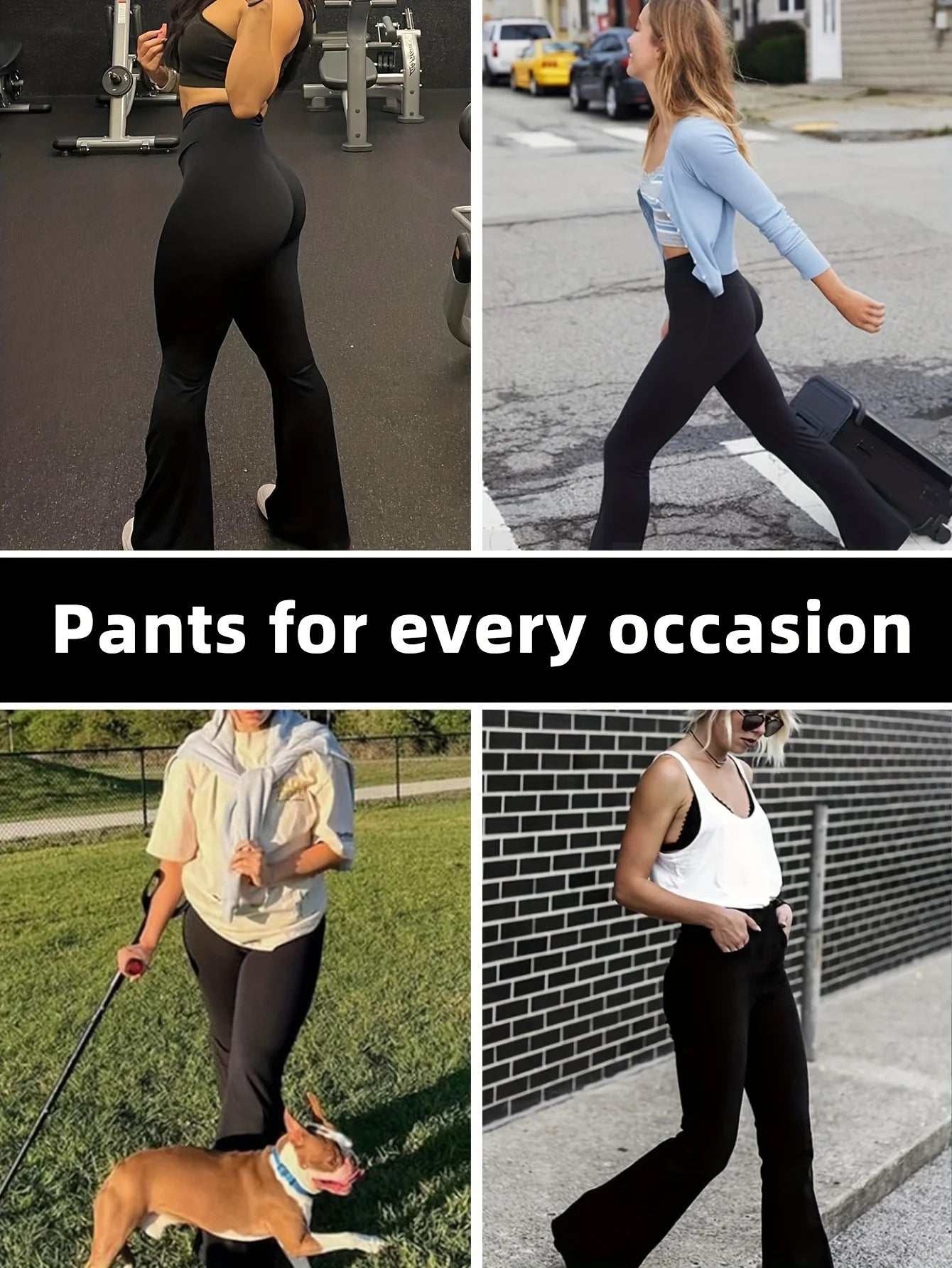 High waisted tight fitting flared pants