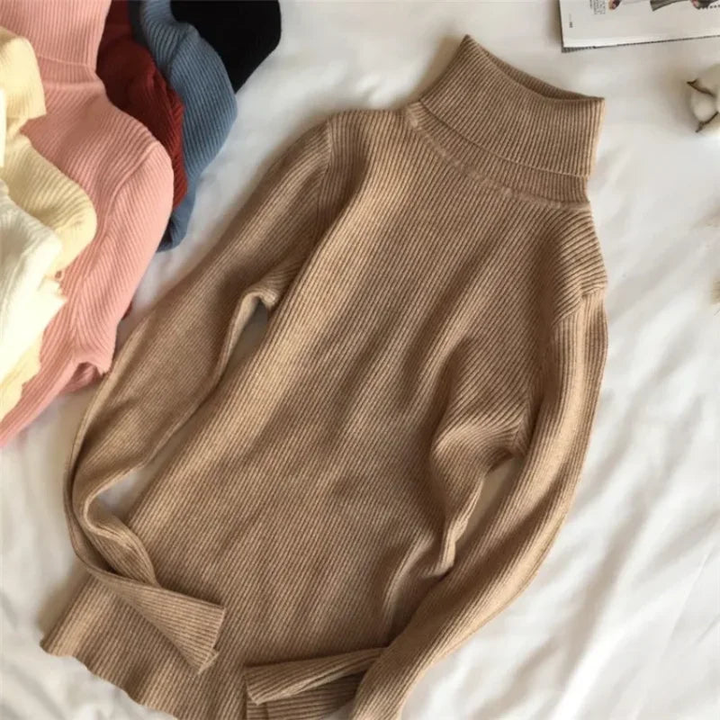 Thick Knitted Ribbed Pullover Sweater