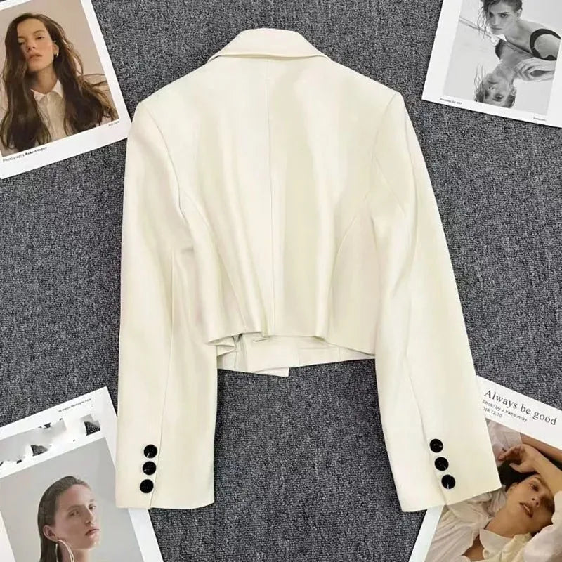 Notched Collar Cropped Blazers