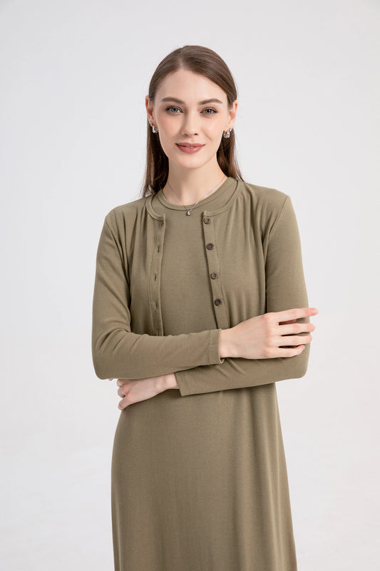Cardigan Ankle Length maxi dress
