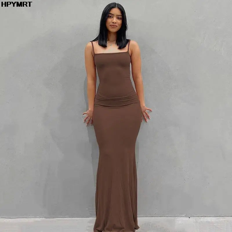 Satin Slip Sleeveless Backless Maxi Dress