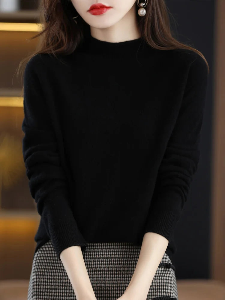 Mock-neck Pullover Sweater
