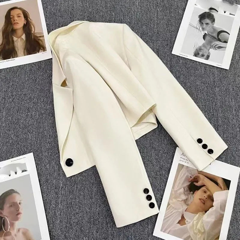 Notched Collar Cropped Blazers
