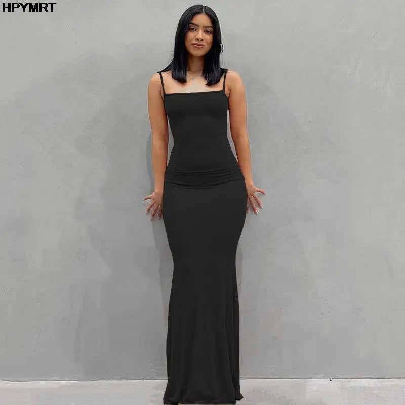Satin Slip Sleeveless Backless Maxi Dress