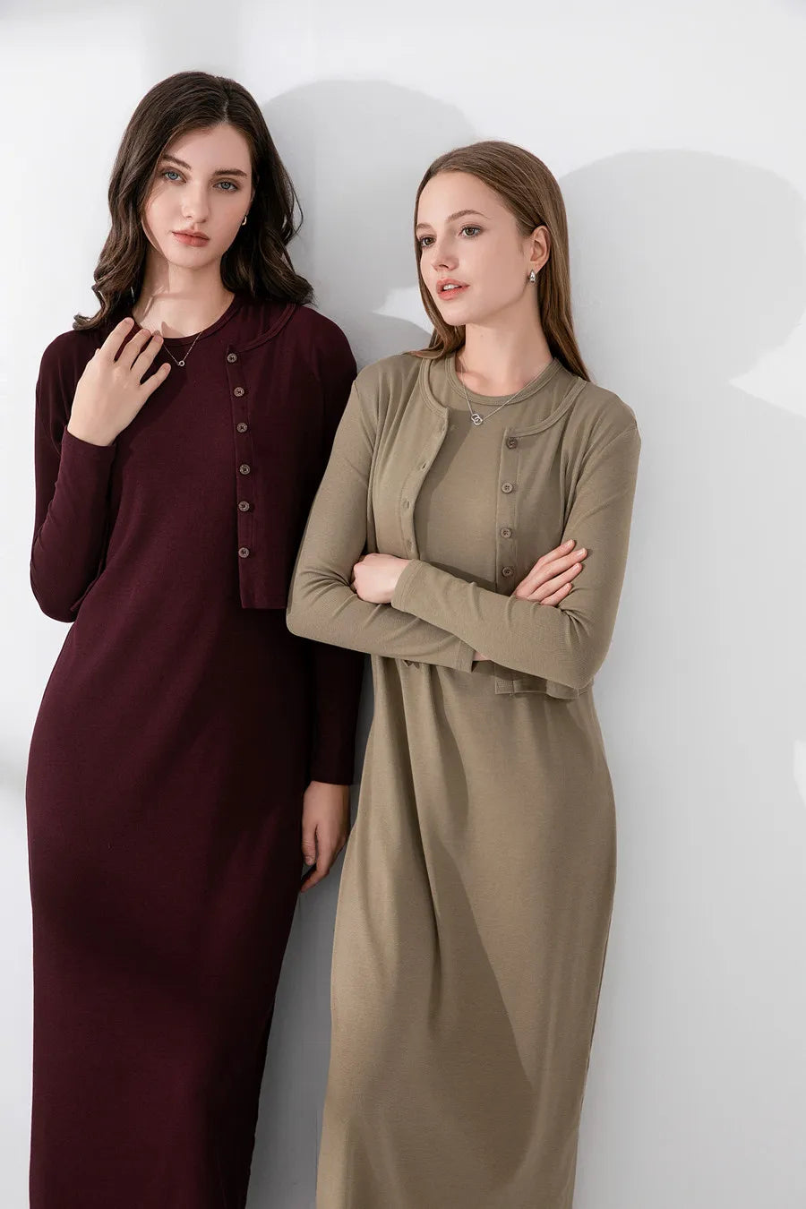 Cardigan Ankle Length maxi dress