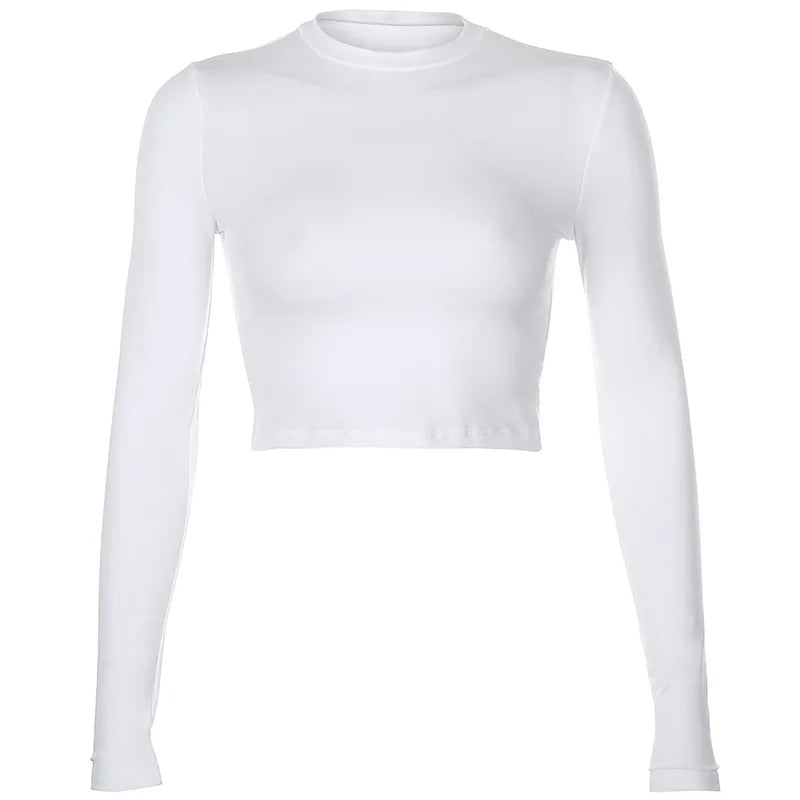 Basic Long Sleeve Crop Top