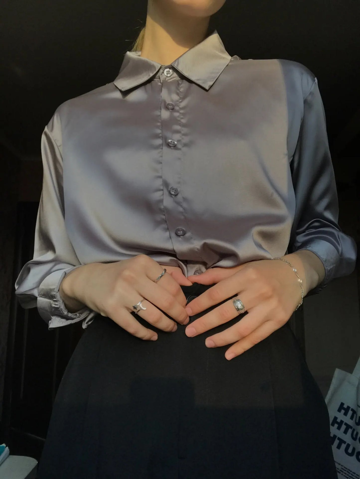 Elegant Satin Loose Shirt