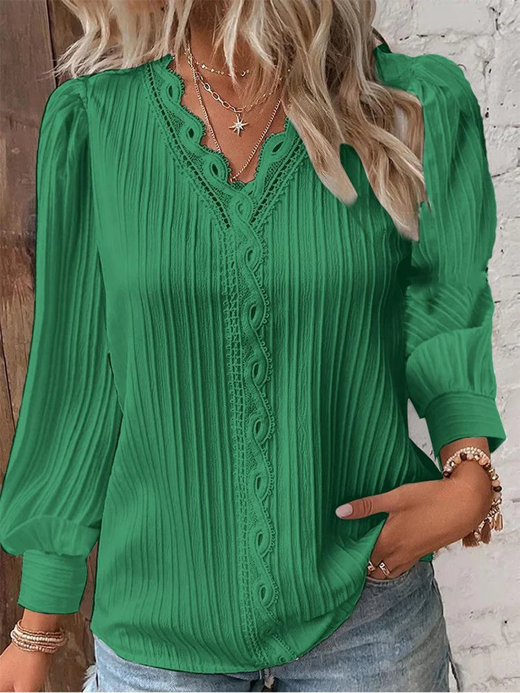 Loose Lace Stitching Shirt