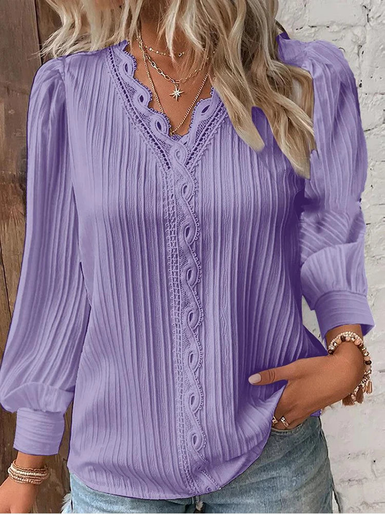 Loose Lace Stitching Shirt
