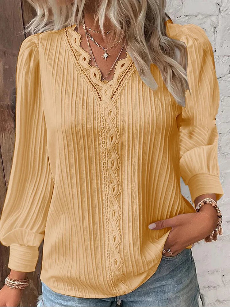 Loose Lace Stitching Shirt