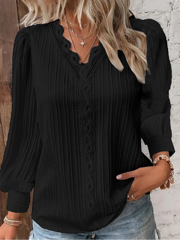 Loose Lace Stitching Shirt