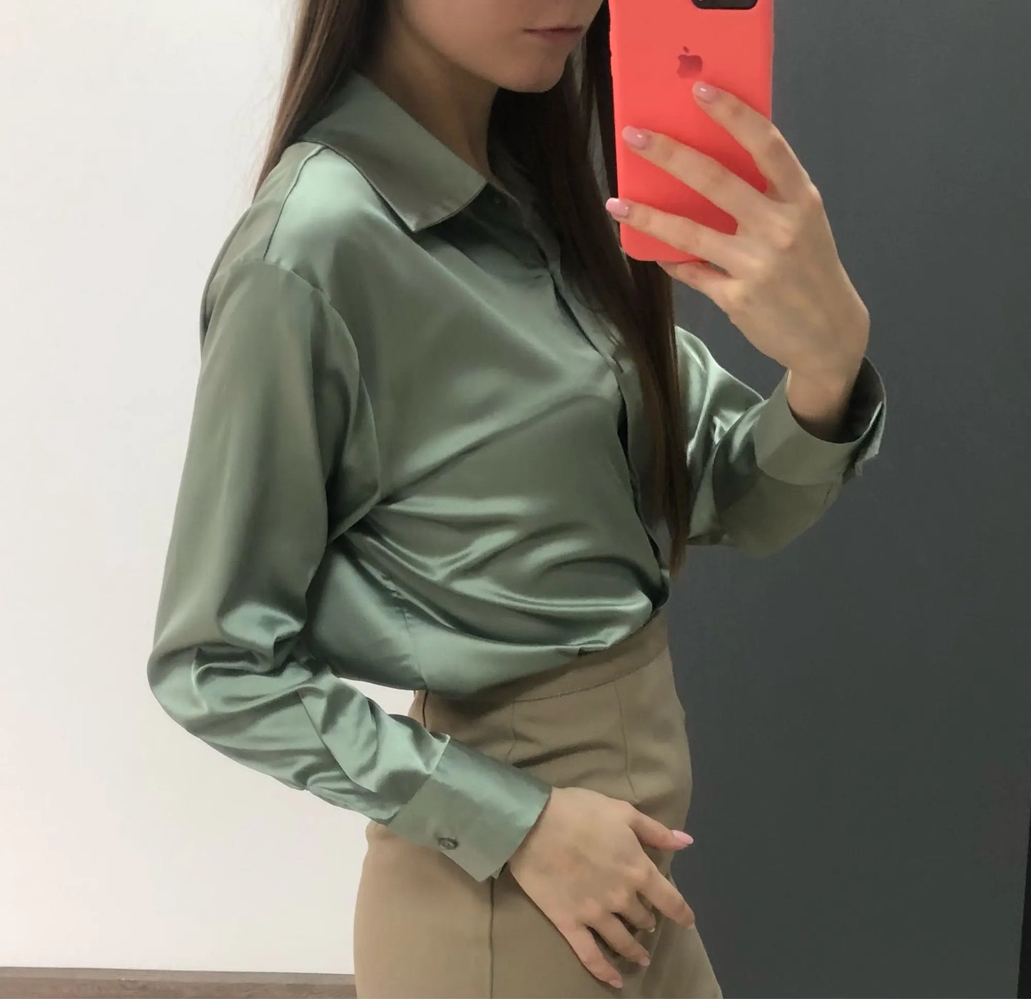 Elegant Satin Loose Shirt